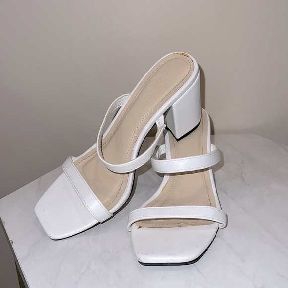 🔥Bamboo Elegant White Women's Block Heel Sandals🔥 - Picture 2 of 3